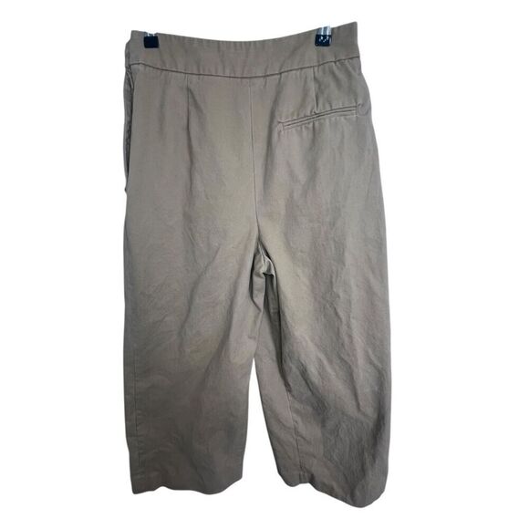 ZARA Brown Wide Leg High Rise Professional Pants With Side Buttons - Picture 4 of 5